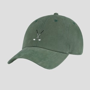 Wemco Men's Golf Club Micro Icon Print Cotton Baseball Hat - Green - 1 of 4