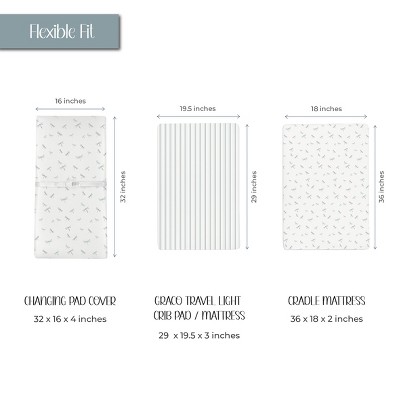 Dragonfly Blue Jersey Cotton Baby Changing Pad Cover Set