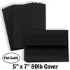 Hamilco Black Colored Cardstock Thick paper - with Envelopes - Flat 5 x 7" Heavy Weight 80 lb -100 Pack - 2 of 4