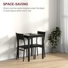 Aghana Digitals 3-Piece Black Dining Set: Rustic Industrial Table & 2 Slat-Back Chairs for Small - 4 of 4