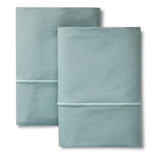 King 1000 Thread Count Supima Cotton Pillowcase Set Aqua Spill - Fieldcrest , Blue Spill