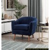 Sapphtopaz 1pc Mid-Century Accent Chair Chenille Fabric Upholstered Lounge Chair with Solid Wood Legs, Living Room Chair Comfy Chair - 3 of 4
