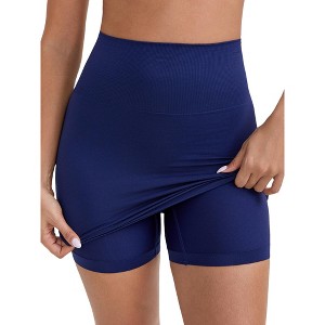 INSPIRE CHIC Women's Leggings Butt-Lifting Tummy Control High-Waisted Above Knee Tight Half Slip - 1 of 4