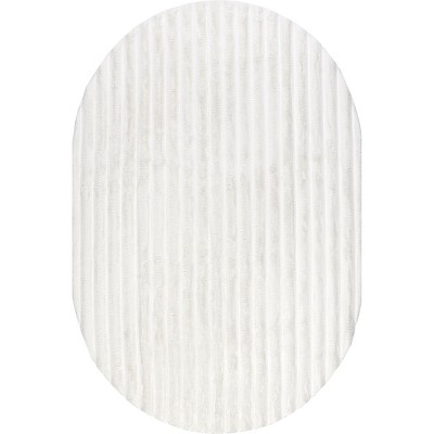 Nuloom Kai Cozy Plush Stripe Faux Rabbit Pet Friendly Premium Machine Washable Area Rug