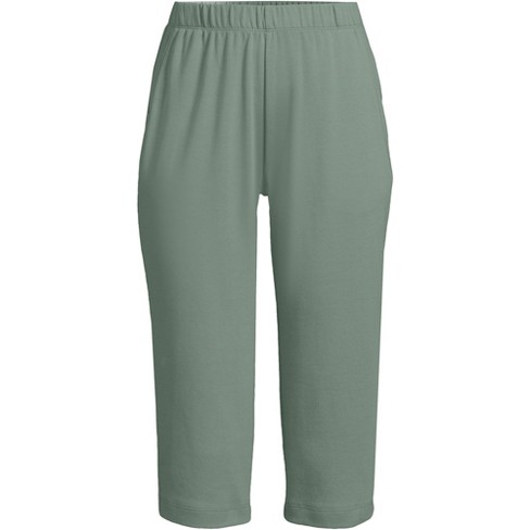 Lands' End Women's Plus Size Sport Knit High Rise Elastic Waist Capri Pants  - 1x - Lily Pad Green : Target