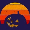 Junior's Design By Humans Vintage Retro Sunset Halloween Pumpkin I By lemonpepper T-Shirt - 2 of 3