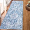 Washable Vintage Foral Rug Non Slip Low Pile Rug Soft Retro Throw Floor Cover Foldable Indoor Carpet for Living Room Bedroom Playroom Nursery - 4 of 4