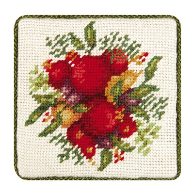 C&F Home Colonial Williamsburg Pomegranate Coaster Petit Point Coaster Set/4