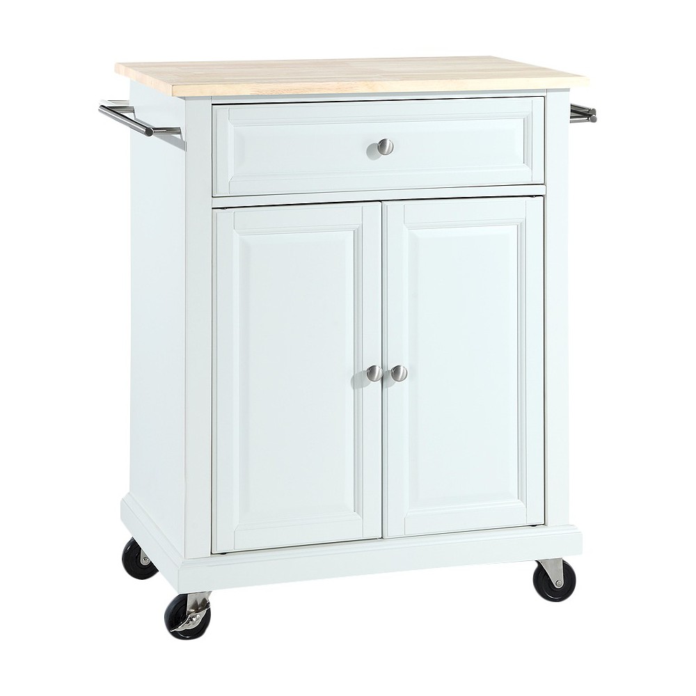 Crosley KF30021EWH Wood Top Portable Kitchen Cart White