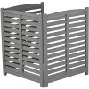 Cesicia 32" W x 38" H 3-Panel Outdoor Air Conditioner Fence, 3-Section Outdoor Wooden Screen, Outside Wood Privacy Fence, Gray - 4 of 4