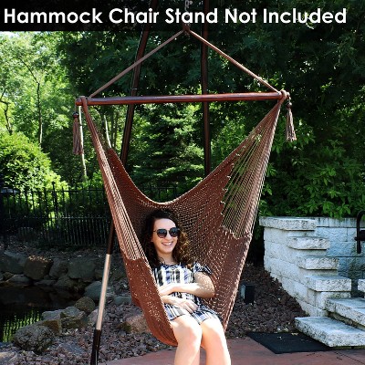Mocha Extra Large Polyester Rope Hammock Chair Swing