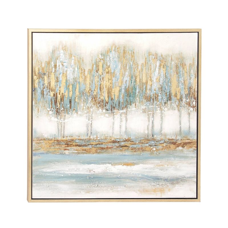Canvas Tree Framed Wall Art with Gold Frame Blue - Olivia &#38; May, 2 of 6