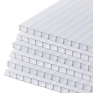 Aoodor 6Pcs Polycarbonate Greenhouse Panels, Waterproof, UV Protected Reinforced Twin-Wall Clear Sheets for Durability - 1 of 4