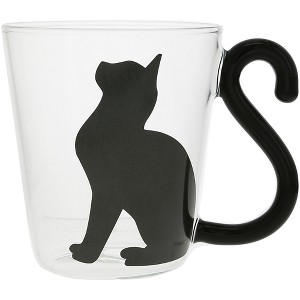 Pavilion Gift Company - Cat Sitting - 12 oz Glass Cup - Drinkware - 1 of 4