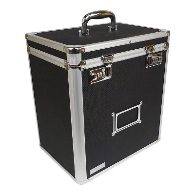 Vaultz Vinyl Record Case with Combination Lock - Black