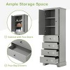 Storage Cabinet With 2 Doors And 4 Drawers For Bathroom, Bathroom Storage Cabinets With Adjustable Shelf, Bathroom Cabinets Modern-Cuddlewood - 3 of 4