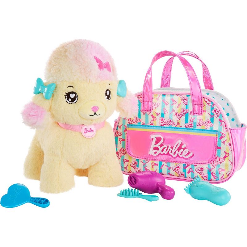 Barbie Salon Pet Adventure Stuffed Animal, Poodle with Themed Purse and 6 Accessories, 4 of 7