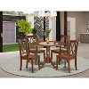 HomeStock 5-Piece Round Mahogany Finish Solid Wood Top Dining table with 4 Chairs with Drop Leaf Cross Back - 2 of 4