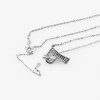 Anna-Kaci Silver Tone Initial Letter Pendant Necklace with Crystal Rhinestone Accents - 4 of 4