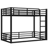 Kumasinova Minimalist Low-Floor Metal Bunk Bed with Full-Length Guardrails, Noise-Reducing Design Black Bed Frame for Kids/Teens/Guest Rooms - 4 of 4