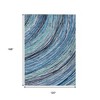 HomeRoots 10' X 14' Blue Aqua And Ivory Abstract Washable Indoor Outdoor Area Rug - 3 of 4