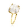 Ross-Simons 12-12.5mm Cultured Mabe Pearl and .10 ct. t.w. Diamond Ring in 14kt Yellow Gold - 3 of 4