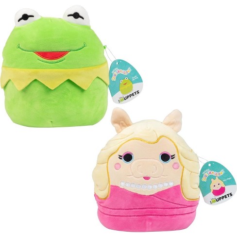 Squishmallows Original 8 Inch Kermit Miss Piggy Set The Muppets Plush Collectible Stuffed Animal Toy Christmas Gift for Kids Girls Boys Fans