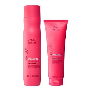 Wella Invigo Brilliance Shampoo (10.1 oz) & Conditioner (8.4 oz) |  For Coarse hair | Color Protection | Color Vibrancy - DUO SET Kit - 1 of 4
