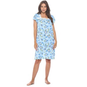 Casual Nights Women's Super Soft Yummy Nightshirt, Short Sleeve Nightgown, Night Dress with Fun Prints & Patterns - 1 of 4