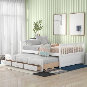 Full Size Daybed with Twin Size Trundle and Drawers - 1 of 4