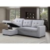 TiramisuBest Dark Gray Elegant Storage Sofa with Pull-Out Chaise, Twin Sleeper, Removable Cushions, Living Room Furniture - 2 of 4