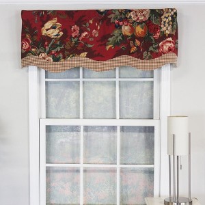 Queensland Style Gloriette 3" Rod Pocket Valance 50" x 16" Crimson by RLF Home - 1 of 4