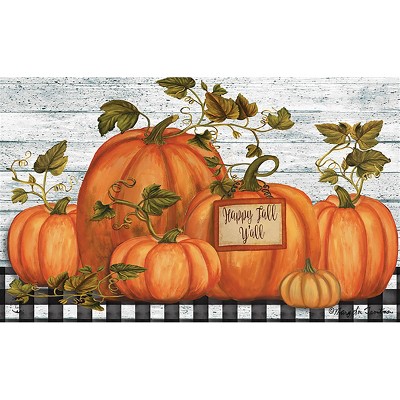 Briarwood Lane Happy Fall Y'all Pumpkins Primitive Doormat Autumn ...