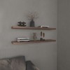 SEVOBAL Utility Storage Shelves Set of Two Floating Shelves Modern Design for Space-Saving Display for Living Room, Brown, 9.8"*47"*1.5" - 4 of 4