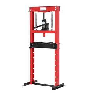 12-Ton Hydraulic Press, Heavy Duty H-Frame Garage Floor Press with 8-Hole Adjustable Table Height & Plates, 26000lb Capacity, Red - 1 of 4