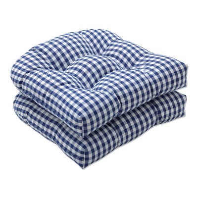 2pc 19" x 19" Outdoor/Indoor Seat Cushion Dawson Lapis Blue - Pillow Perfect