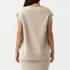 Women's V Neck Sweater Vest Oversized Cap Sleeve Casual Ribbed Split Hem Pullover Tank Tops Knitwear - 3 of 4
