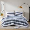 Lightweight Comforter Sets, Stripe Textured Print Comforter Bedding Set For All Season - 4 of 4