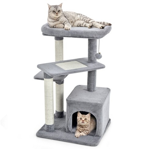 Costway Cat Tree Indoor Activity Cat Tower W Perch Hanging Ball