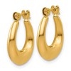 Black Bow Jewelry 5mm x 17mm Polished 14k Yellow Gold Tapered Puffed Oval Hoop Earrings - 2 of 4