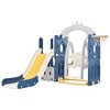 Five in One Children's Slide Swing Set,Climbing Slide with Basketball Circle,Polyethylene Material,Blue,for 1-3 Year Old Children's Slide - 2 of 4