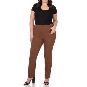 Rekucci Curvy Woman Ease into Comfort  Straight Pant with Tummy Control - 1 of 4