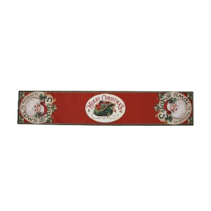 Unique Bargains Christmas Table Runner Santa Claus Head Polyester Red White Green 71x14 Inch 1 Pc - 1 of 4
