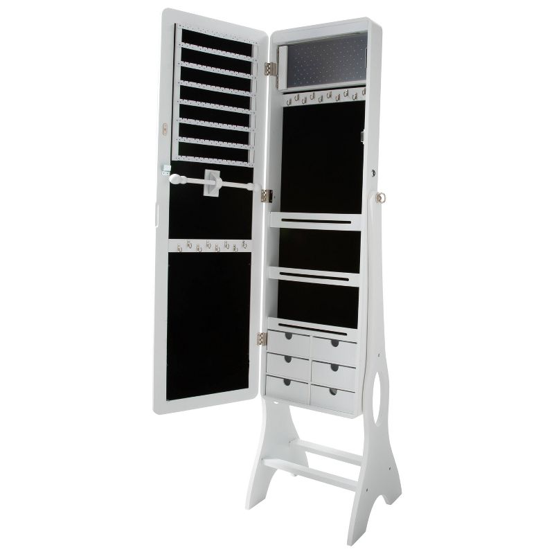 Ruby+Cash Mirrored Jewelry Armoire White, 3 of 22