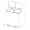 60L Stainless Steel Step Trash and Recycle Can - Brightroom™: Dual Compartment, Pedal-Operated, Kitchen Bin, Silver - 4 of 4