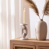 Mango Wood Candle Holder with Sculptural Chain Link Design, Modern Decorative Single Taper or Pillar Candle Stand - 2 of 4