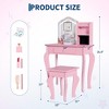 Kids Vanity with Mirror, Toddler Vanity Table and Chair Set, Girls Makeup Playset,Gift for Kids - 2 of 4