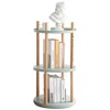TOAOTBNBO 360° Rotating Bookshelf with Large-Capacity Space, 3 Tier Spinning Bookcase with Wood Robs Revolving Shelf for Lounge Room, Blue - 2 of 4