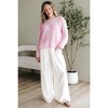 Amaryllis Women’s Wide Leg Lightweight Crinkle Pants with High Waistband Drawstring Tie Flowy Relaxed Fit - 2 of 4
