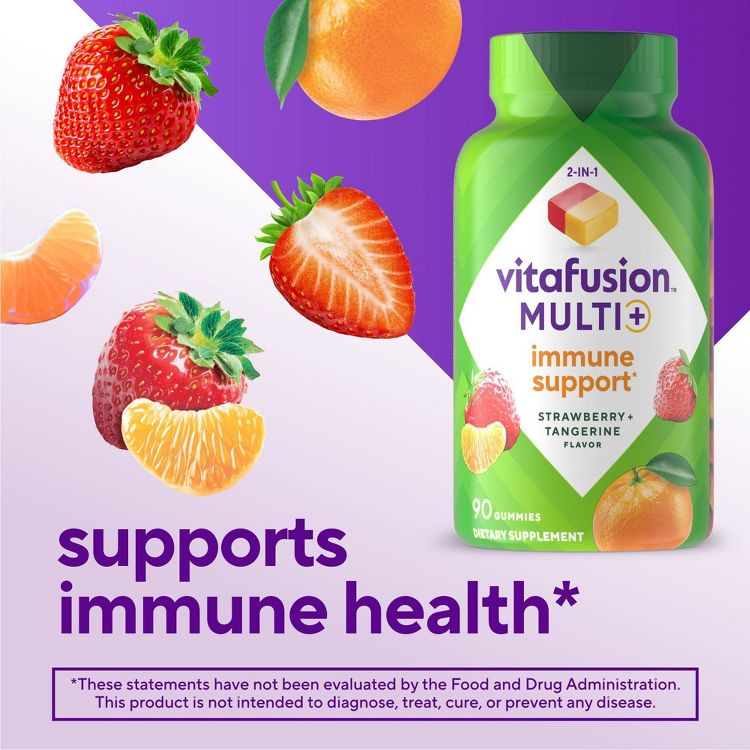 Vitafusion Multi+Immune Gummies - 90ct: Dietary Supplement with Zinc & Citrus Flavor, 90 Chewable Gummies, 3 of 10